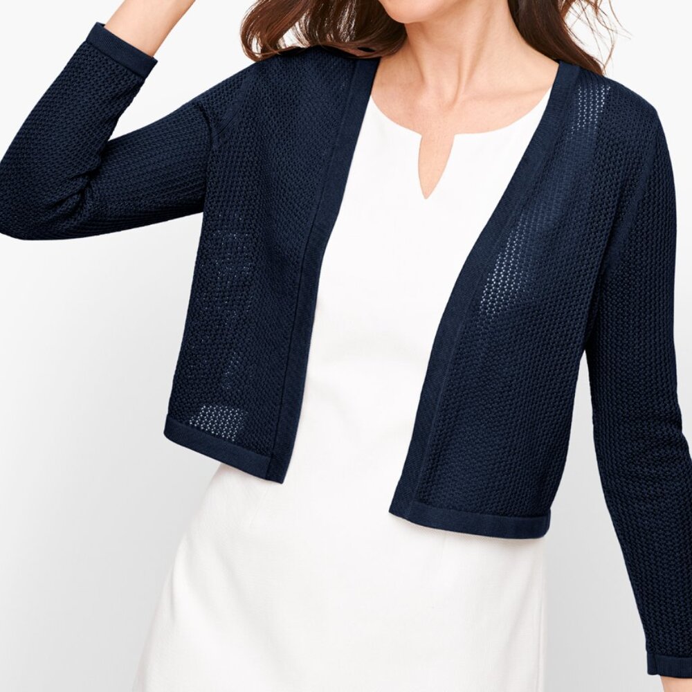 Talbots Open Stitch Dress Shrug - Black